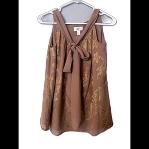 LOFT Elegant Printed Blouse with Tie Detail - Size M